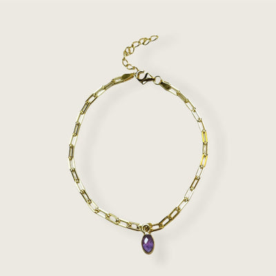 Harmony & inner peace | Amethyst bracelet gold - Gembii Amsterdam