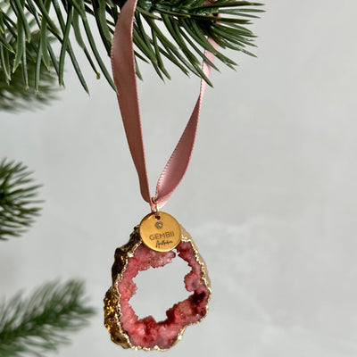 Antique pink Agate ornament | set of 2 (7962053509409)