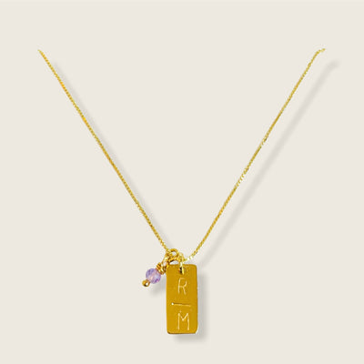 Initial birthstone Necklace | Gold - Gembii Amsterdam