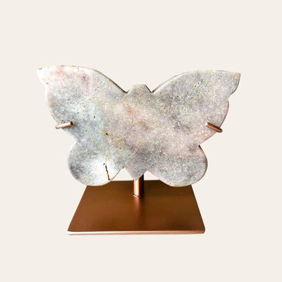 Pink Amethyst butterfly on stand #2 - Gembii Amsterdam
