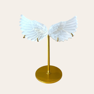 Selenite wings on stand | Gold L - Gembii Amsterdam